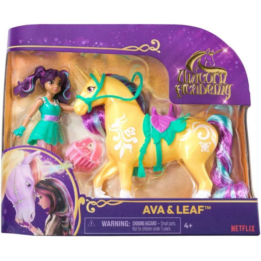 Unicorn Academy Akademia Jednorożców Set Figurki Ava & Leaf dziewczyna i jednorożec + accessories – 3