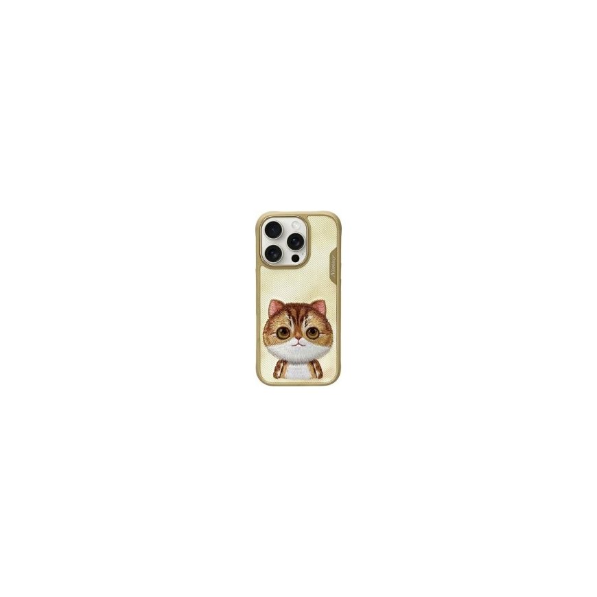 Nimmy etui iPhone 16 Pro 6.3" khaki Big Eyed Pet 2.0 Cat