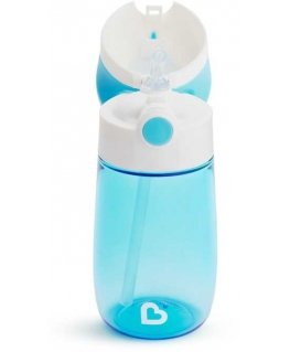 MUNCHKIN drinking bottle with straw, Flip & Go, Blue, 18 months+, 355 ml, 90327P