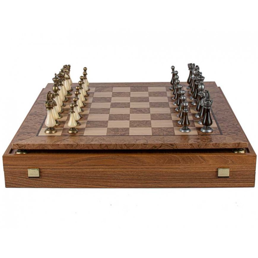 Manopoulos Style Chess Set 50x50cm Walnut/Oak