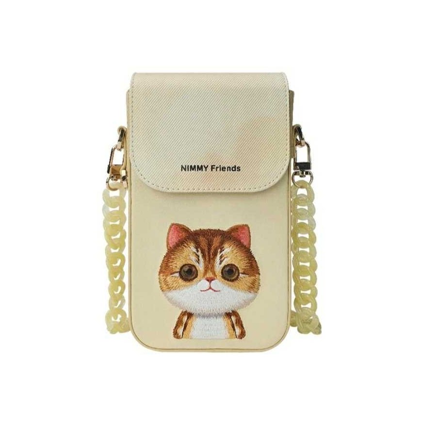 Dėklas Nimmy torebka na telefon khaki Big Eyed Pet 2.0 Cat