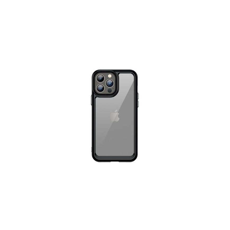 Apple iPhone 12 Pro Space Case hard cover with a gel frame Transparent Black