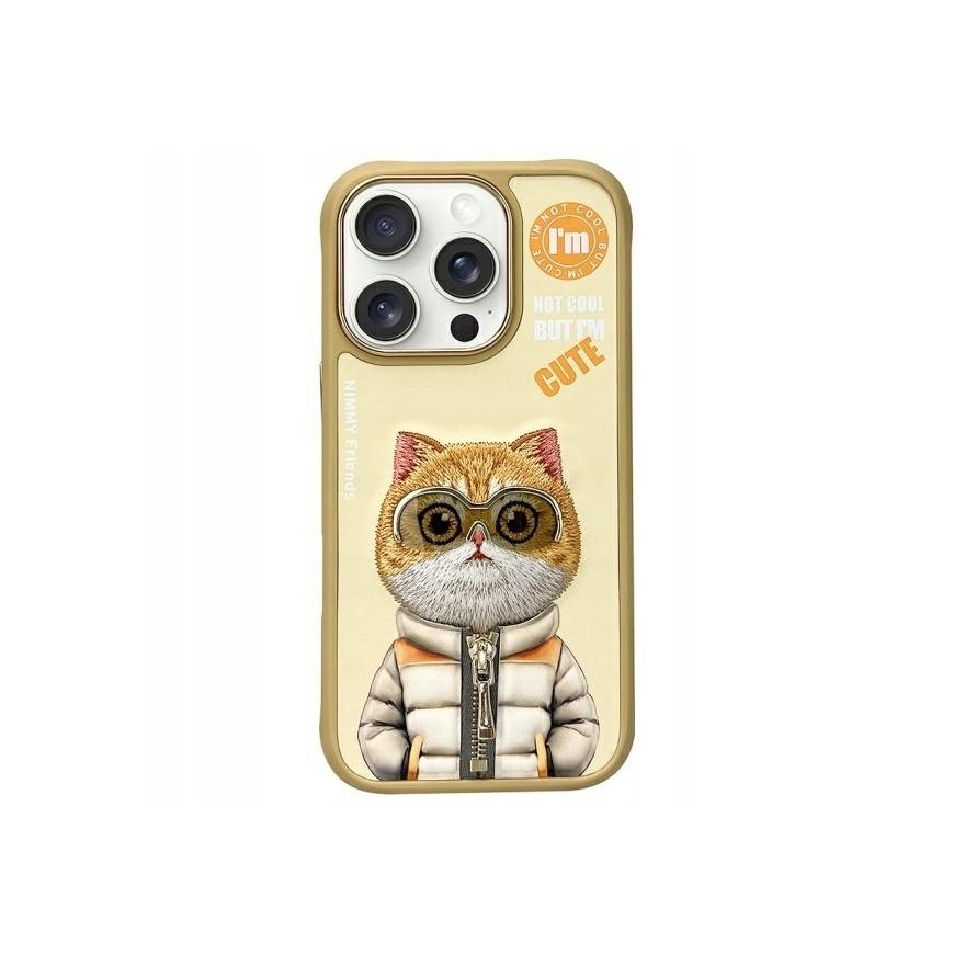 Nimmy etui iPhone 16 Pro 6.3" khaki Cool&Cute 2.0 Cat