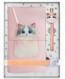 Nimmy set 2in1 notebook + pen pink Big Eyed Pet 2.0 Cat