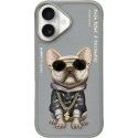 Nimmy etui iPhone 16 6.1" szary|gray Glasses Cool Dog Nimmy etui iPhone 16 6.1" szary|gray Glasses Cool Dog