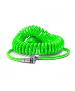 Spiral hose with connectors CEJN Esafe 6.5x10mm 4m, green