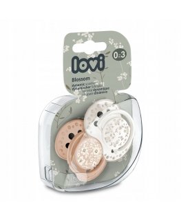 Canpol LOVI silicone dynamic pacifiers, Blossom Ivory, 0-3m, 2 pcs., 22/921girl