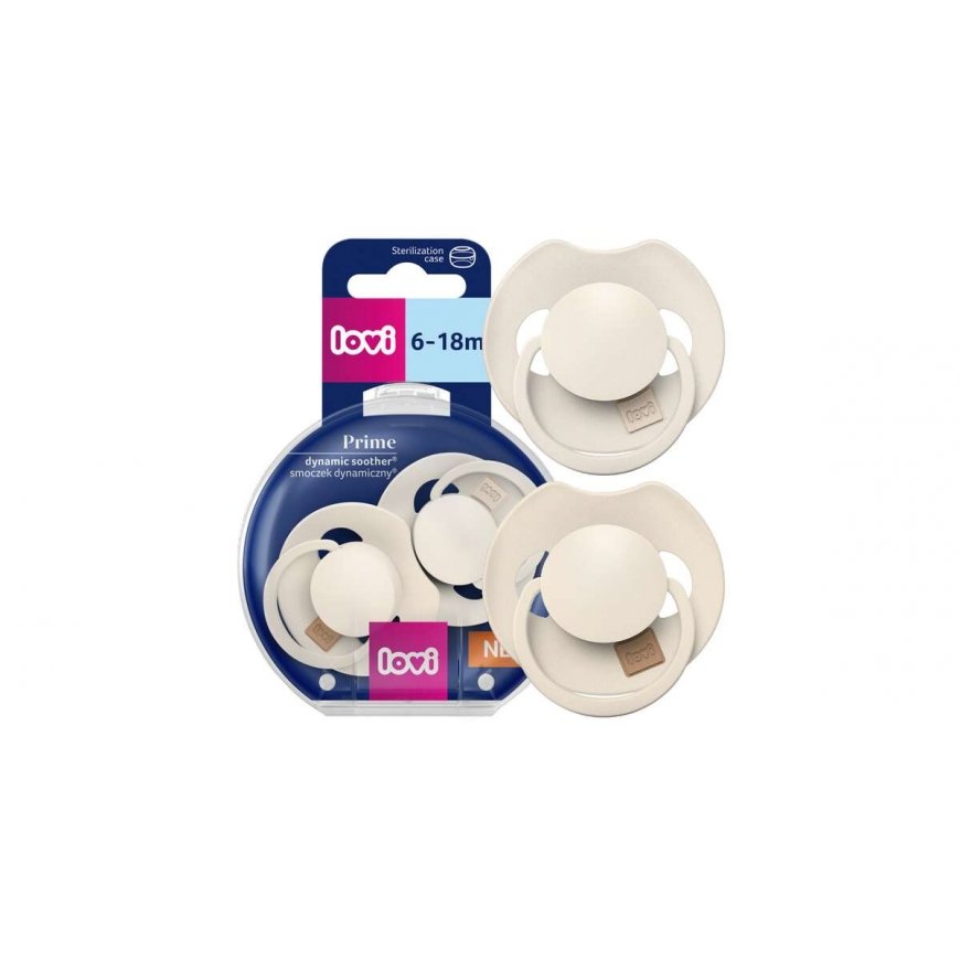 Canpol LOVI silicone dynamic pacifiers Prime, Coconut/Ivory, 6-18m, 2 pcs., 34/402 – 2