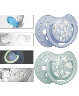 Canpol LOVI silicone dynamic pacifiers, Blossom Blue, 18+m, 2 pcs., 22/924boy
