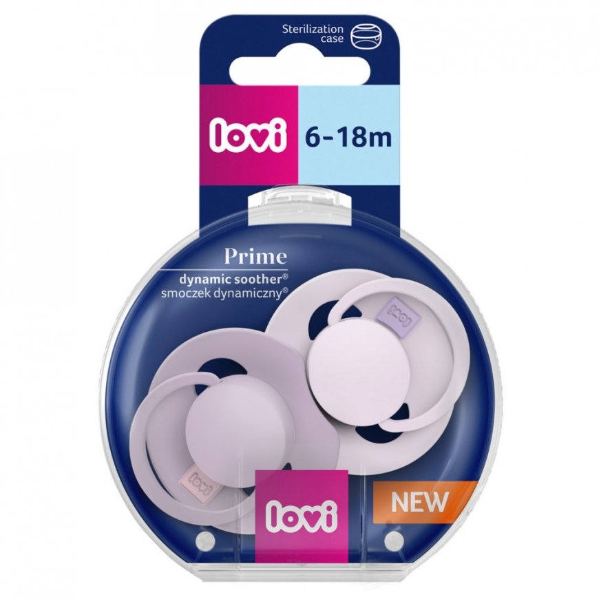 Canpol LOVI silikoniniai dinaminiai čiulptukai Prime, Lilac/ Violet, 6-18m, 2 vnt., 34/422 – 2