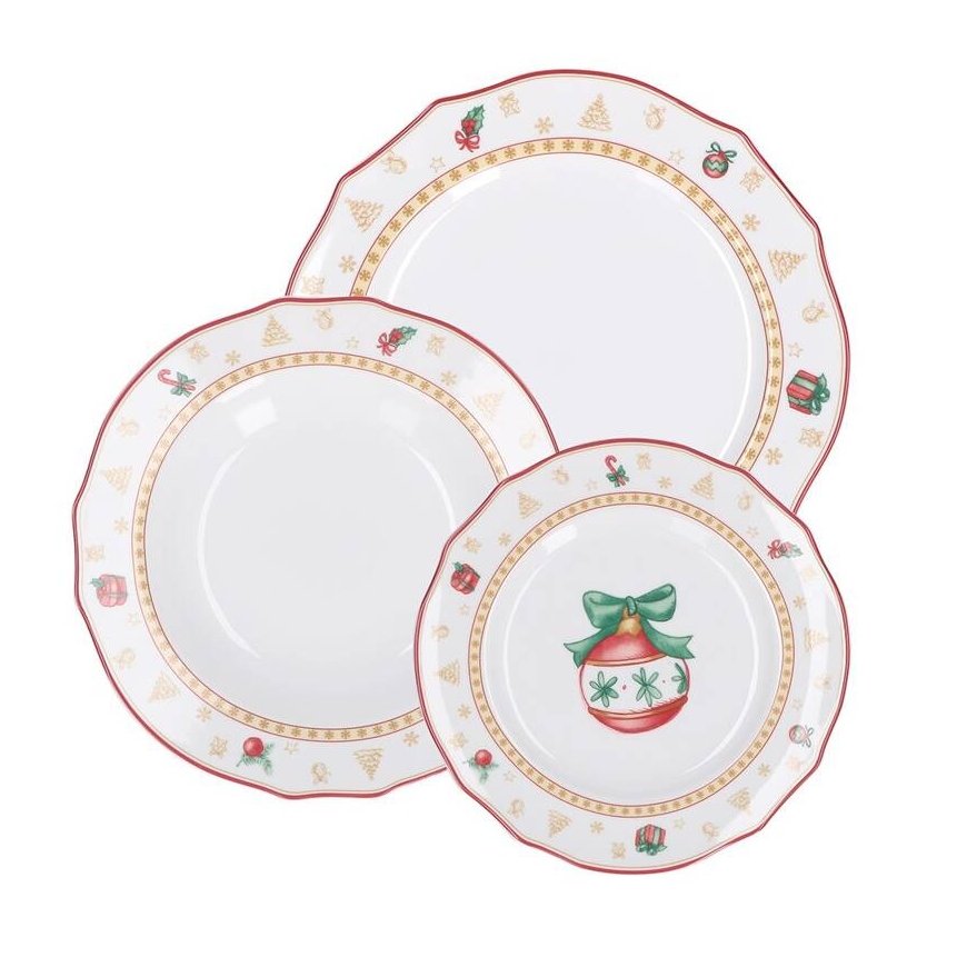 LA PORCELLANA BIANCA CHRISTMAS EDITION Zestaw 3 talerzy dla 2 osób