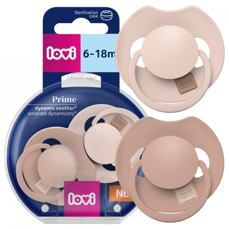 Canpol LOVI silikoniniai dinaminiai čiulptukai Prime, Nude/ Blush, 6-18m, 2 vnt., 34/406 – 2