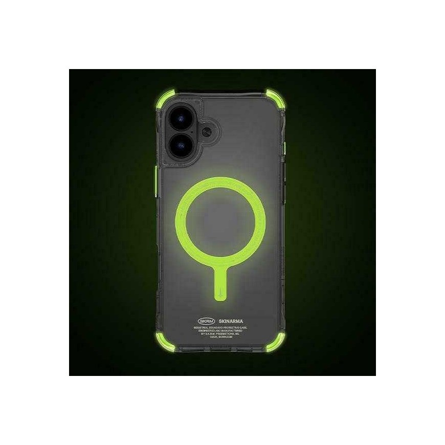 Skinarma Saido Apple iPhone 16 6.1" Magnetic Charging case green niteglow – 3