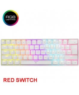 Klaviatūra White Shark Baltas Shark GK-004211 Shinobi-2 Raudona Switch, Baltas US