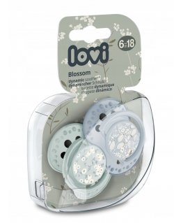 Canpol LOVI silicone dynamic pacifiers, Blossom Blue, 6-18m, 2 pcs., 22/923boy