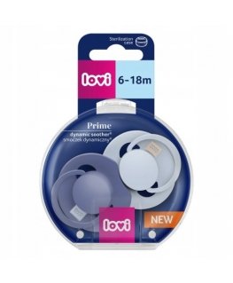 Canpol LOVI silicone dynamic pacifiers Prime, Baby Blue/Blue, 6-18m, 2 pcs., 34/418