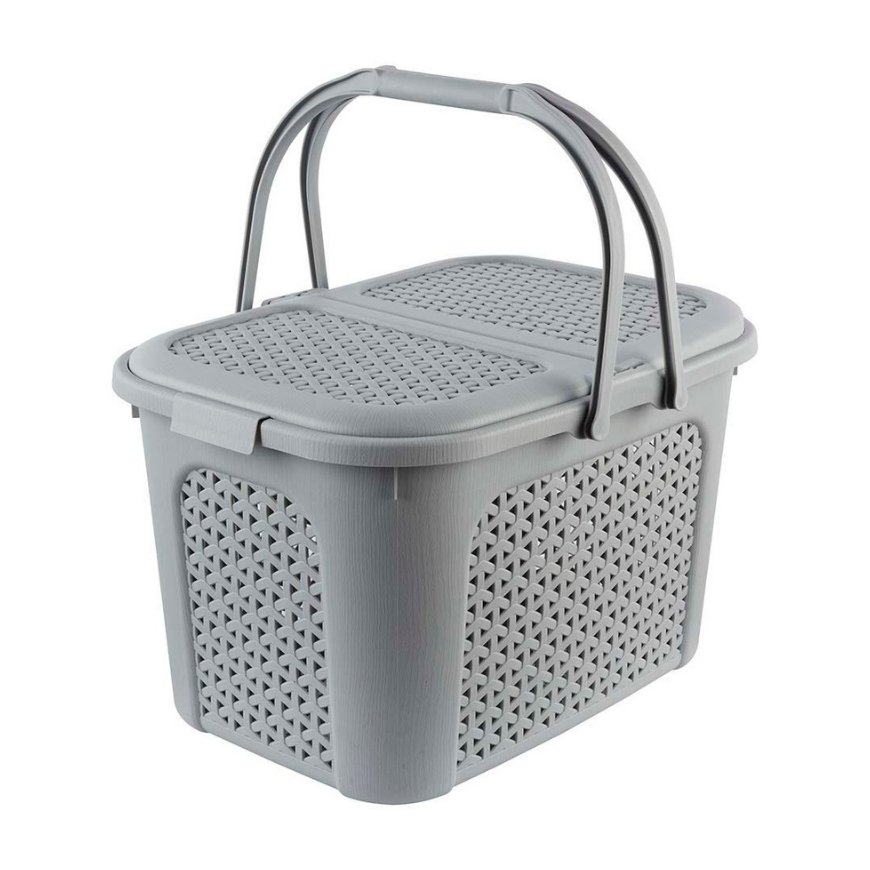 Laundry basket 42L Zebra grey