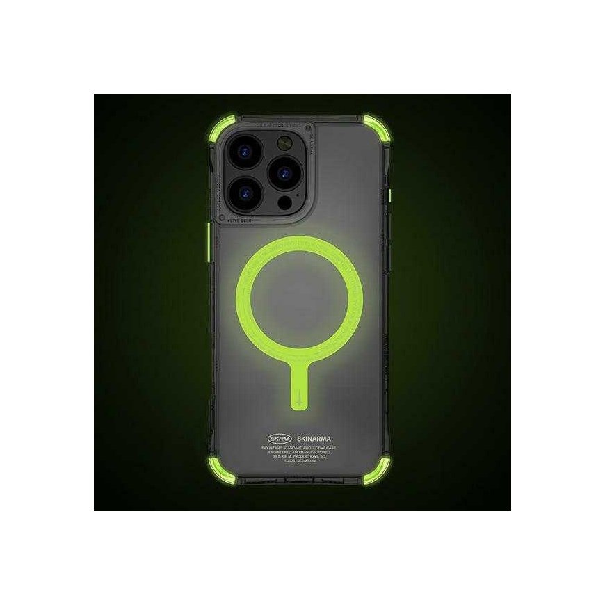 Skinarma Saido Apple iPhone 16 Pro Max 6.9" Magnetic Charging case green niteglow – 3