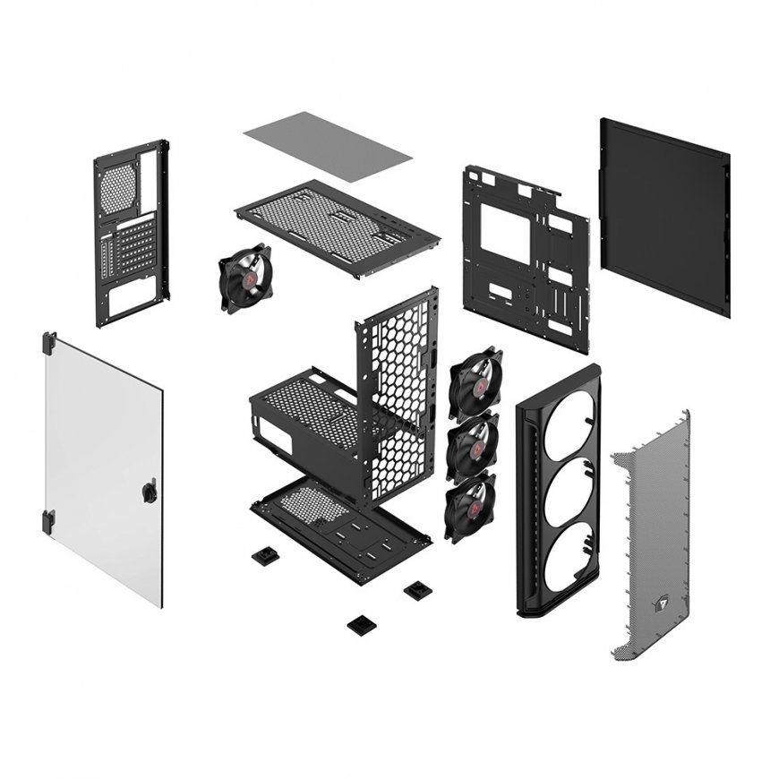 Savio SHADOW X2 tietokonekotelo Midi Tower musta – 3