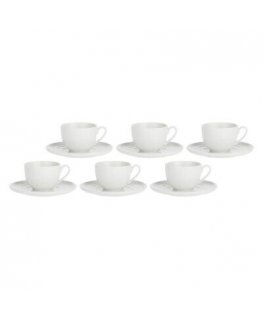 6 Corte Saucer tējas krūzīšu komplekts - Balts, 200 ml