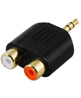 Deltaco AA-25 kaabli soomuutja 3.5mm 2x RCA Must