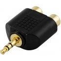 Deltaco AA-25 kaabli soomuutja 3.5mm 2x RCA Must Deltaco AA-25 kaabli soomuutja 3.5mm 2x RCA Must