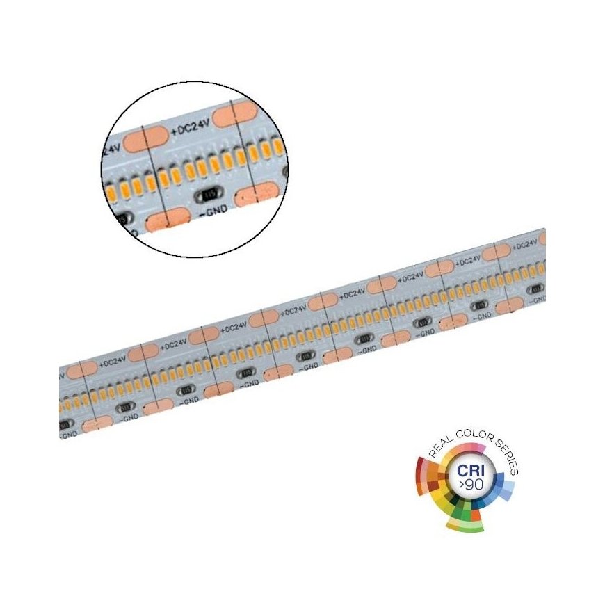 V-TAC SMD2110 LED lente 3500LED 24V IP20 5mb CRI90+ 21W/m 150Lm/W VT-2110 700 6400K 2000lm – 2