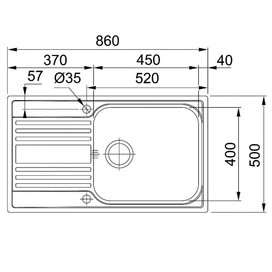 Steel sink Franke Rapid, RPX 611-86 XL – 4
