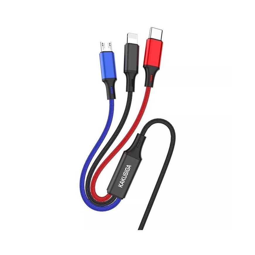 KAKUSIGA KSC-804 3in1 Lightning | Type-C | Micro | 120 cm black