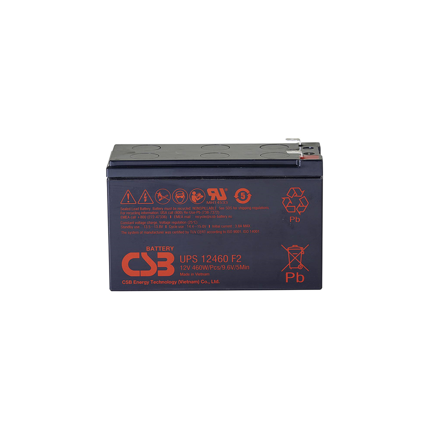 Csb Battery CSB Baterija Baterija 12V, 9Ah, AGM | UPS12460F2 | 460 W