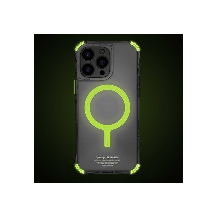 Skinarma Saido Apple iPhone 16 Pro 6.3" Magnetic Charging case green (niteglow) – 3