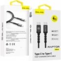 Blavec Cable Raptor braided - Type C to Type C - PD 60W 3A 1 met Blavec Cable Raptor braided - Type C to Type C - PD 60W 3A 1 met