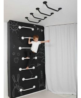 Wall/ceiling mounted climbing ladder SANRO-R, set of 7, black