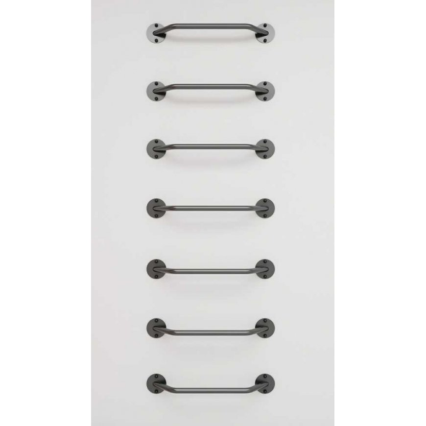 Wall/ceiling mounted climbing ladder SANRO-R, set of 7, black – 2
