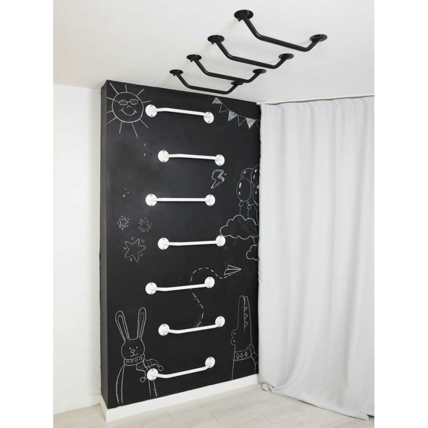 Wall/ceiling mounted climbing ladder SANRO-R, set of 7, black – 5
