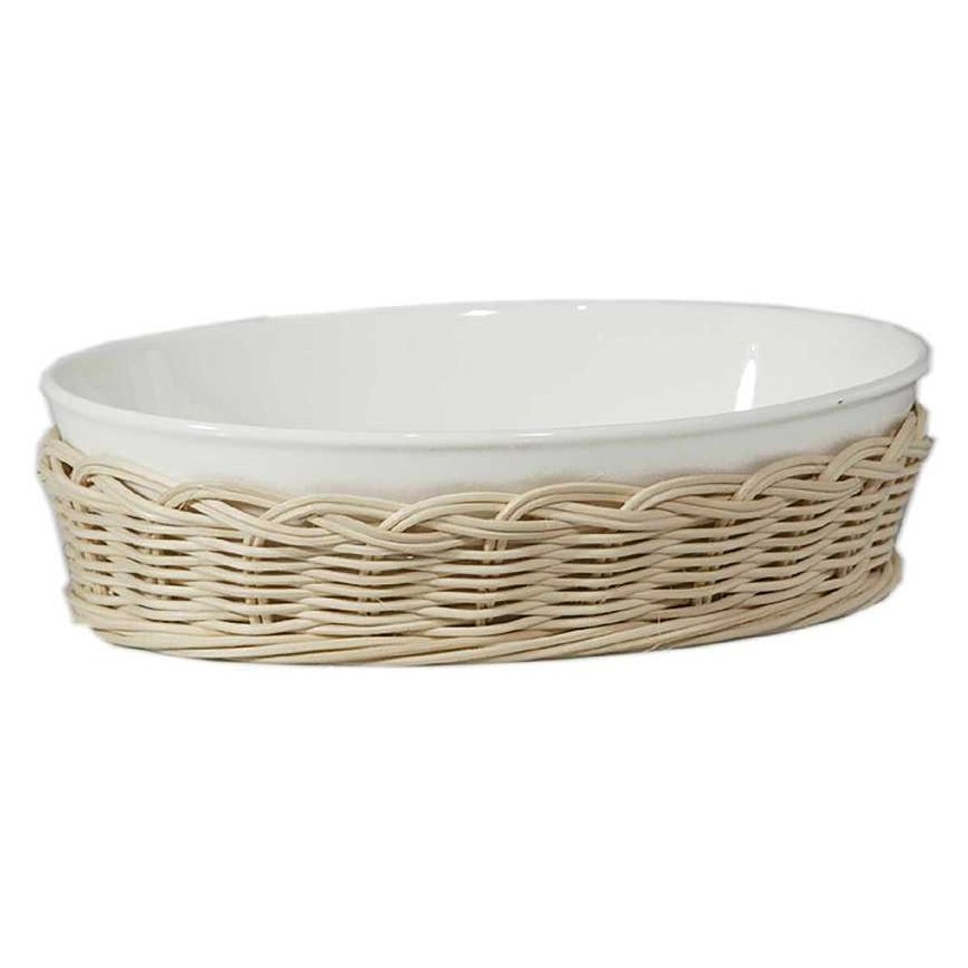 LA PORCELLANA BIANCA MIDOLLINO Pintas krepšelis ovaliai kepimo formai 23 cm – 2