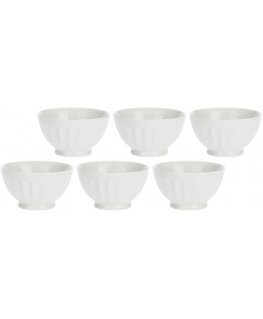 Set of 6 small round cake bowls - white, 8 cm
