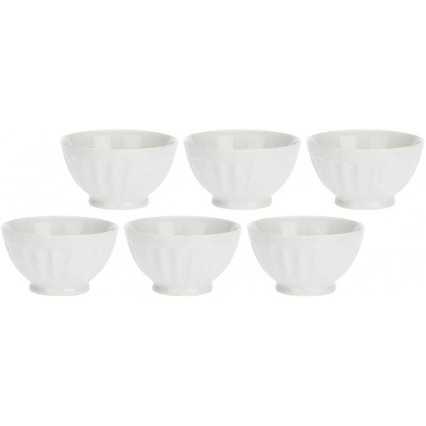 6 mažų apvalių pyrago dubenėlių rinkinys - baltos spalvos, 8 cm