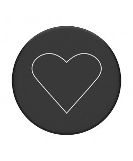 PopSockets White Heart Black Passive holder E-book reader, Mobile phone/Smartphone, Tablet/UMPC Black, White