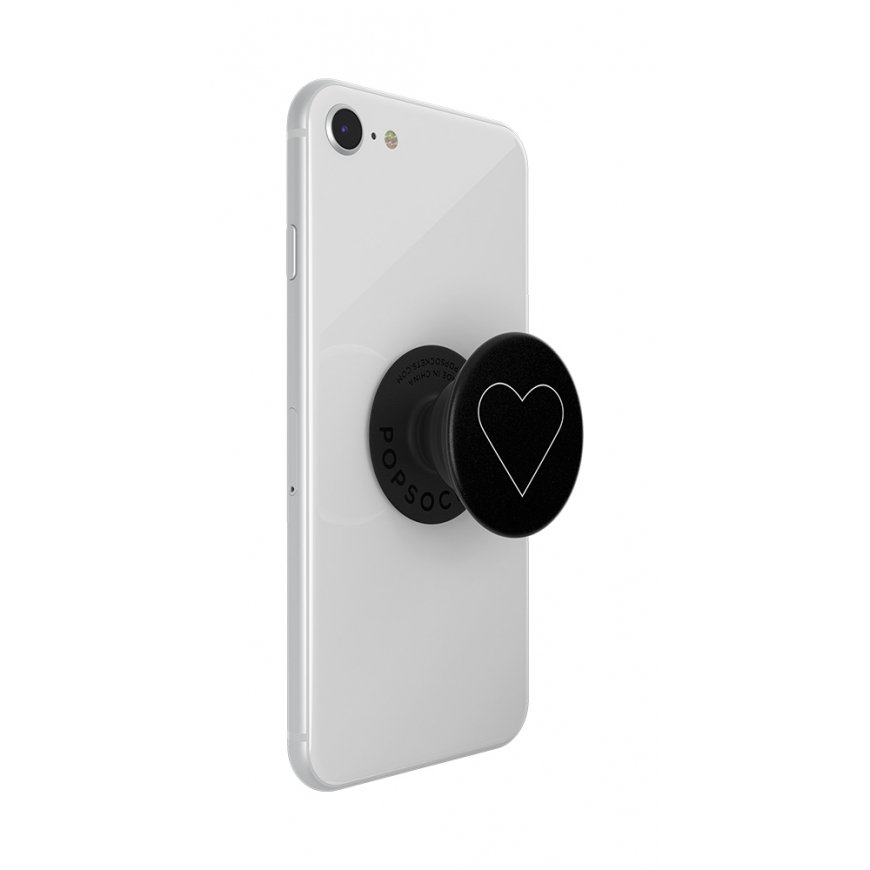 PopSockets White Heart Black – 5