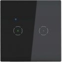 Orno „Tuya Smart Home“ dvigubas „Wi-Fi“ įleidžiamas jungiklis, juodas
