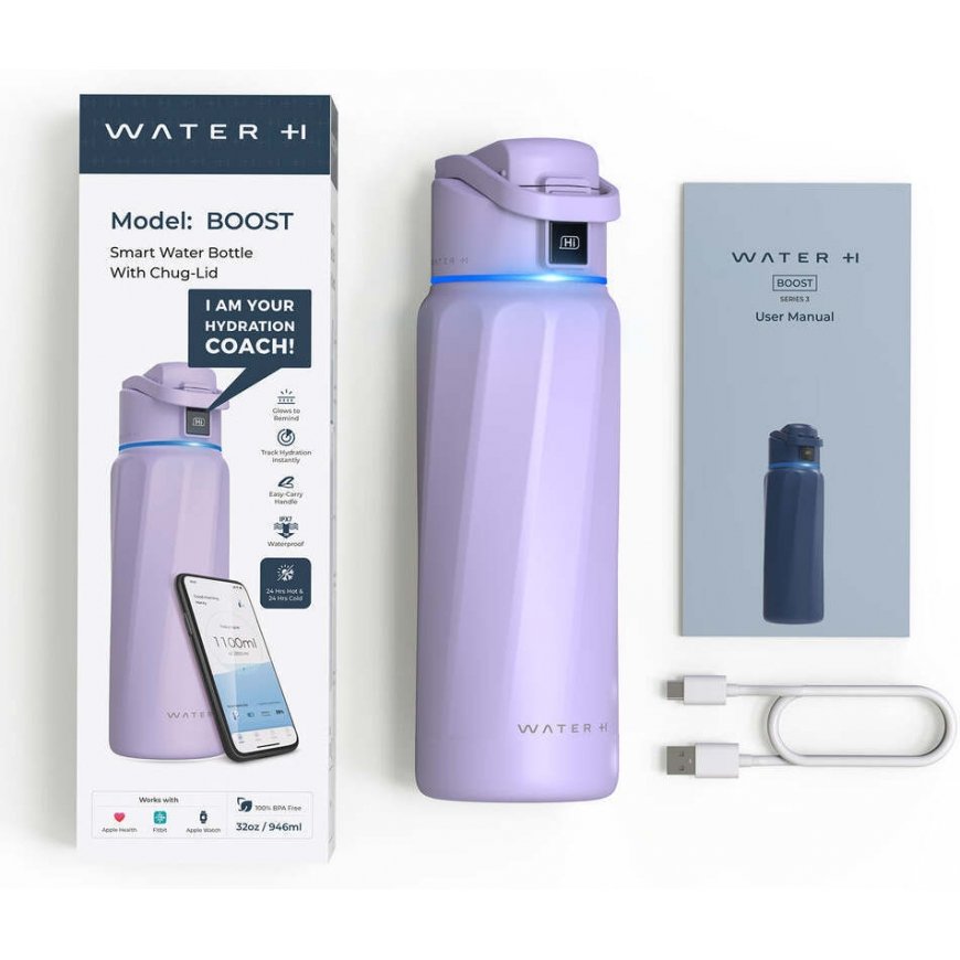 WaterH BOOST Chug Lid smart drinking bottle, 946 ml, purple – 4