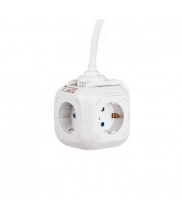 Przedłużacz Kostka 4 gniazda 2 gniazda USB 1.55MM 1.4M V-TAC VT-1154-2