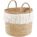 Shoulder bag Boho 36 x 32 cm white fringe AMBITION