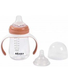 BEABA TRAINING BOTTLE-DRINKER 2IN1, 210 ML, TERRACOTTA