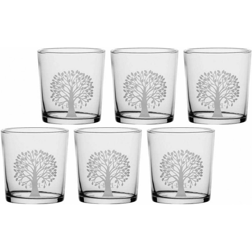 Set of 6 thick-bottomed Babila Tree glasses - transparent, 350 ml
