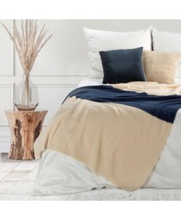 Eurofirany BLANKET/PLED/4 130X170 BEIGE+Black