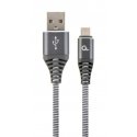 Cablexpert CC-USB2B-AMMBM-2M-WB2 USB-kaapeli USB 2.0 USB A Micro-USB B Harmaa, Valkoinen Cablexpert CC-USB2B-AMMBM-2M-WB2 USB-kaapeli USB 2.0 USB A Micro-USB B Harmaa, Valkoinen