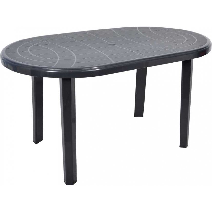 Garden table plastic Jantar grafit 135 x 80 cm OŁER