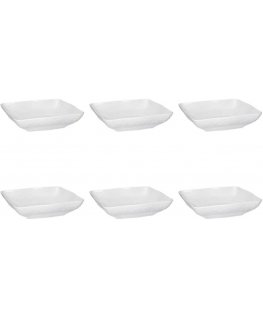 Set of 6 square shallow Florentina bowls - white, 22 cm